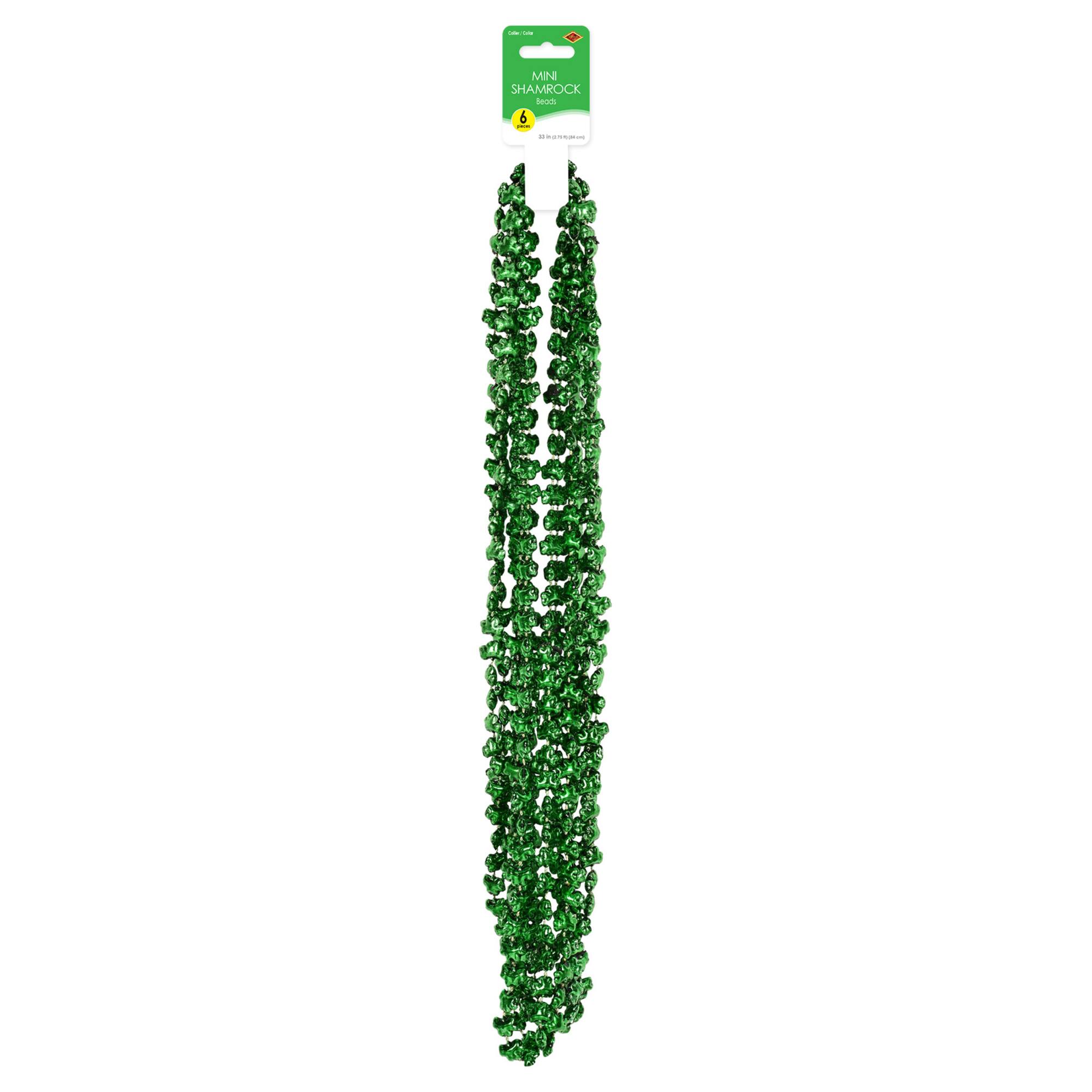 Beistle 33" Mini Shamrock Beads, 2 Packs of 6
